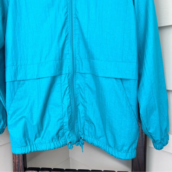 Claudia Barnes Sport Vintage Windbreaker Womens Small Zip Up Jacket Turquoise - Picture 4 of 15